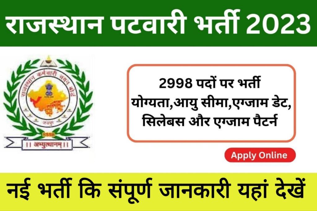 Rajasthan Patwari Recruitment 2023